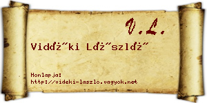 Vidéki László névjegykártya
