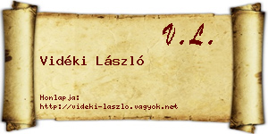 Vidéki László névjegykártya